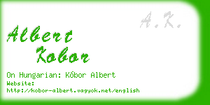 albert kobor business card