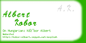 albert kobor business card